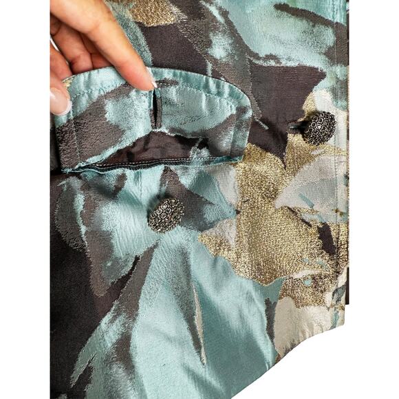 St. John Couture Women's Silk Cropped Single Breasted Jacket Cuffed 1/2 Sleeve 4 - Picture 4 of 10